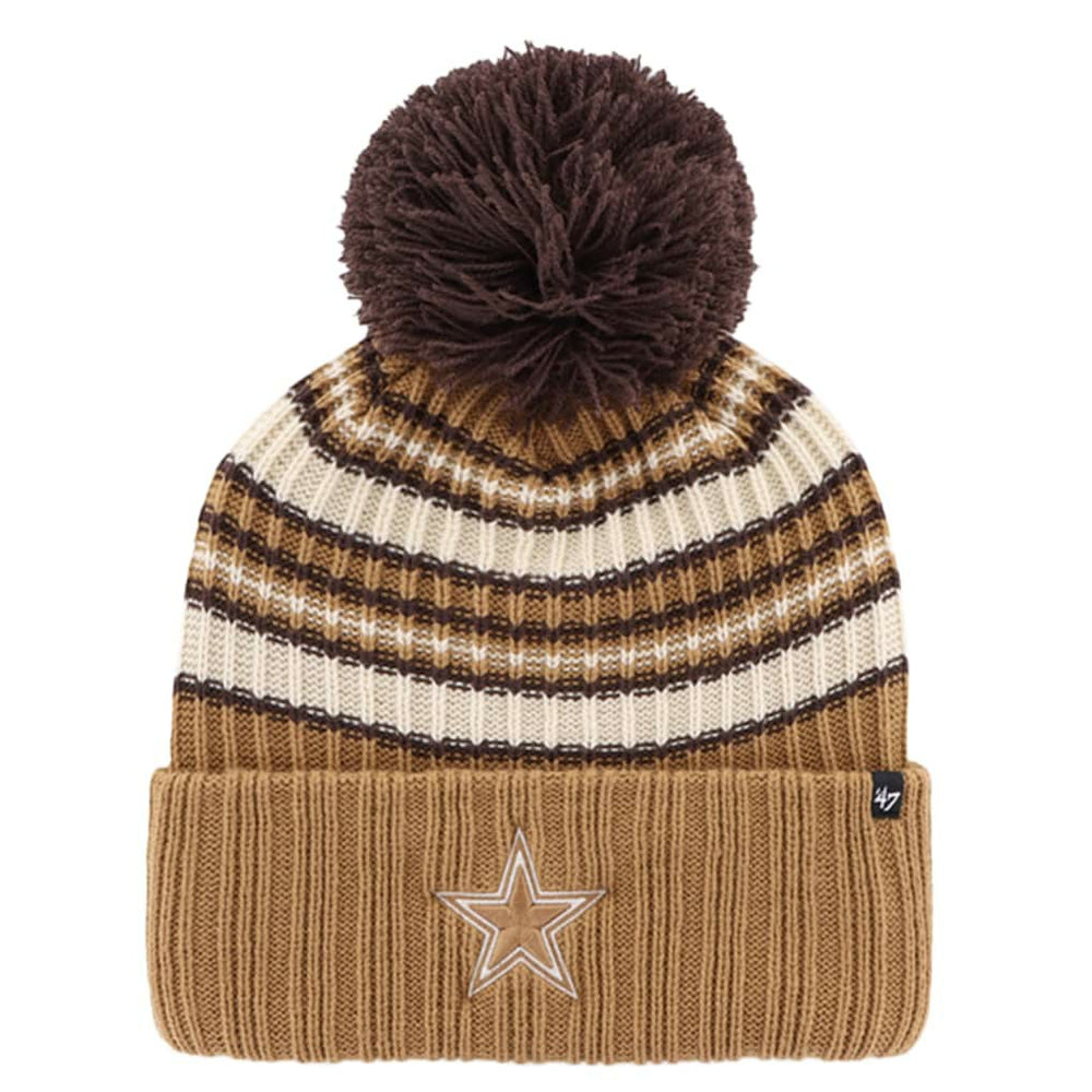 Dallas Cowboys '47 Women's Espresso Cuffed Knit Hat with Pom | NFL Near me