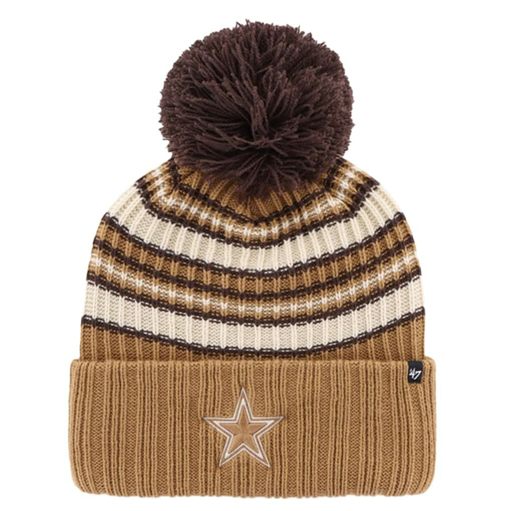 Dallas Cowboys '47 Women's Espresso Cuffed Knit Hat with Pom | NFL Near me