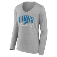 Detroit Lions Women's Victory Script V-Neck Long Sleeve T-Shirt | NFL Outlet