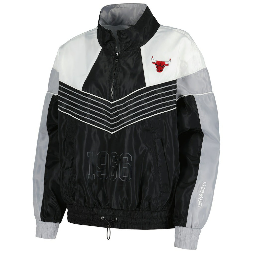 Black Chicago Bulls The Wild Collective Women's Courtside Half-Zip Track Jacket | NBA
