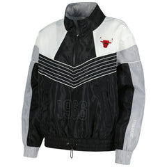 Black Chicago Bulls The Wild Collective Women's Courtside Half-Zip Track Jacket | NBA