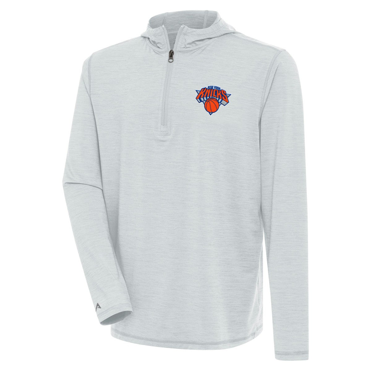 Heather Gray New York Knicks Antigua Tidy Quarter-Zip Lightweight Pullover Top | NBA