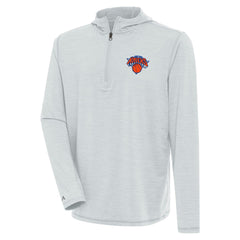 Heather Gray New York Knicks Antigua Tidy Quarter-Zip Lightweight Pullover Top | NBA