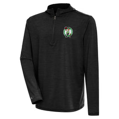 Heather Black Boston Celtics Antigua Tidy Quarter-Zip Lightweight Pullover Top | NBA