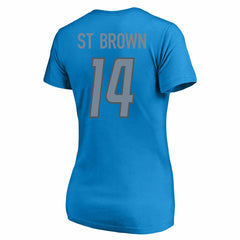 Detroit Lions Amon-Ra St. Brown  Women's Plus Size Name & Number V-Neck T-Shirt | NFL Sale