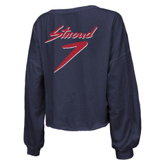 Houston Texans C.J. Stroud  Majestic Threads Women's Name & Number Script Off-Shoulder Cropped Long Sleeve T-Shirt | NFL Near me