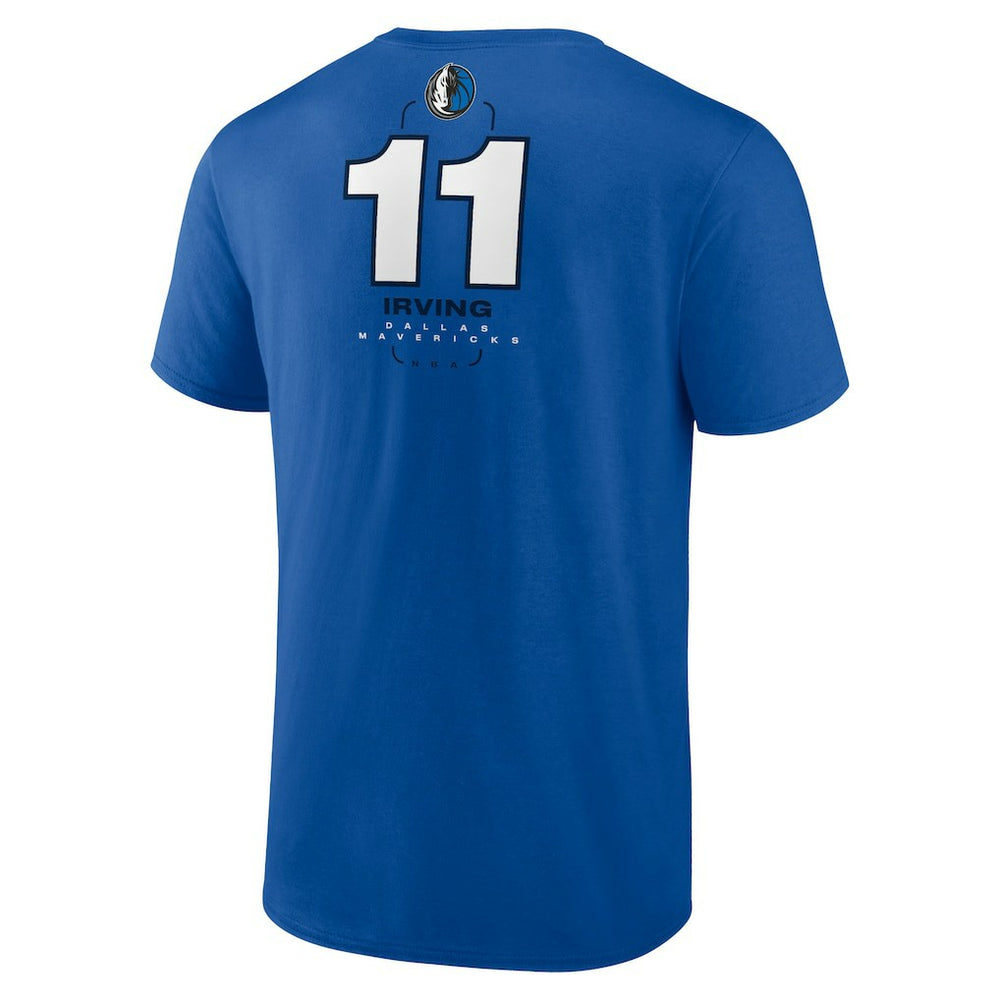 Blue Kyrie Irving Dallas Mavericks Behind The Back Name & Number T-Shirt sale | NBA