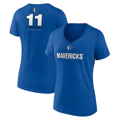 Blue Kyrie Irving Dallas Mavericks Women's Behind The Back Name & Number V-Neck T-Shirt sale | NBA