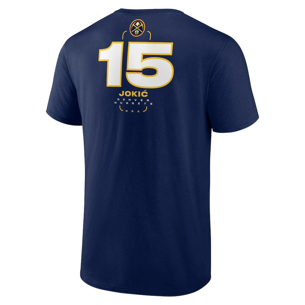 Navy Nikola Jokic Denver Nuggets Behind The Back Name & Number T-Shirt sale | NBA
