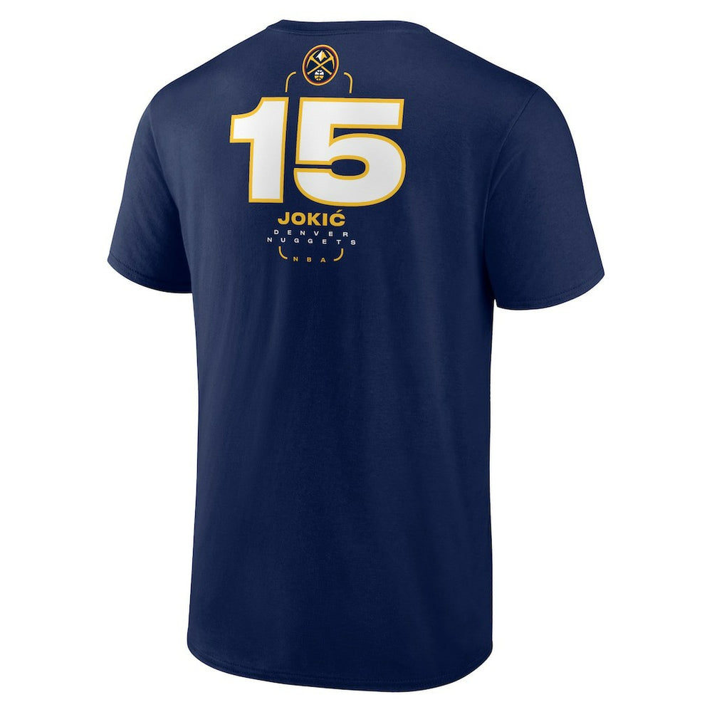Navy Nikola Jokic Denver Nuggets Behind The Back Name & Number T-Shirt sale | NBA