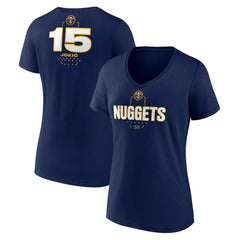 Navy Nikola Jokic Denver Nuggets Women's Behind The Back Name & Number V-Neck T-Shirt sale | NBA