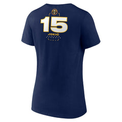 Navy Nikola Jokic Denver Nuggets Women's Behind The Back Name & Number V-Neck T-Shirt sale | NBA