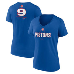 Blue Ausar Thompson Detroit Pistons Women's Behind The Back Name & Number V-Neck T-Shirt sale | NBA