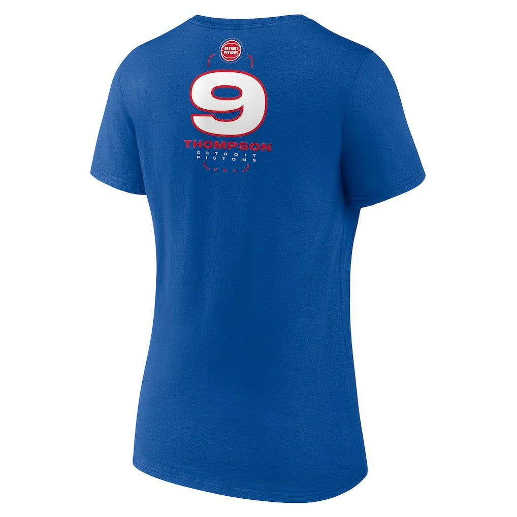 Blue Ausar Thompson Detroit Pistons Women's Behind The Back Name & Number V-Neck T-Shirt sale | NBA