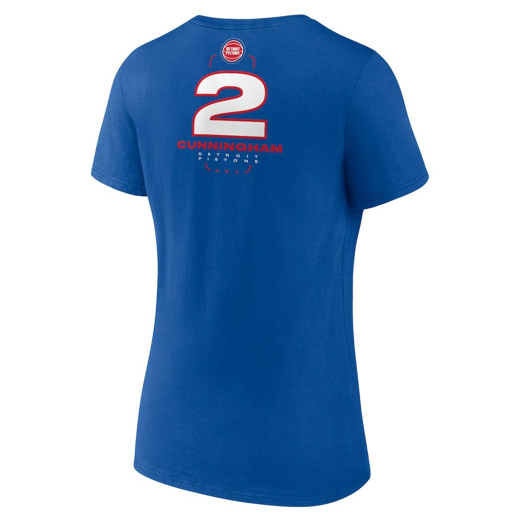 Blue Cade Cunningham Detroit Pistons Women's Behind The Back Name & Number V-Neck T-Shirt sale | NBA