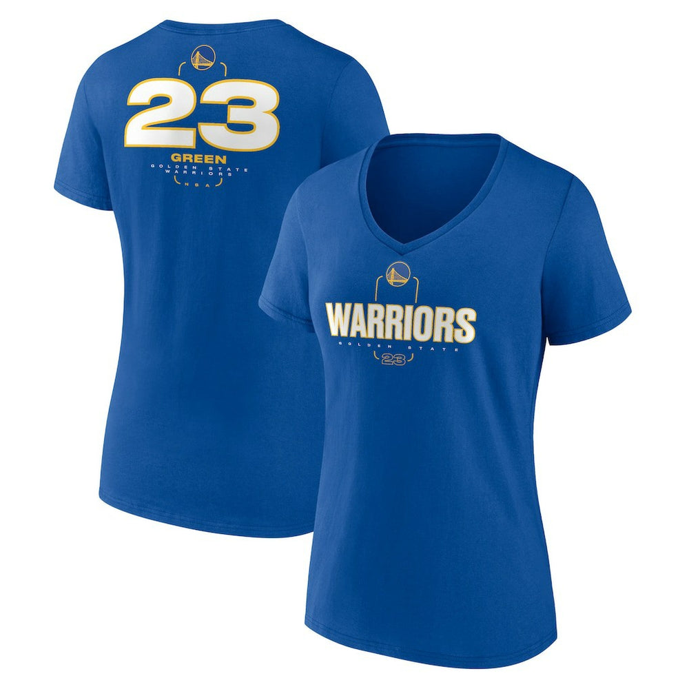Royal Draymond Green Golden State Warriors Women's Behind The Back Name & Number V-Neck T-Shirt sale | NBA