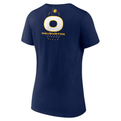 Navy Tyrese Haliburton Indiana Pacers Women's Behind The Back Name & Number V-Neck T-Shirt | NBA