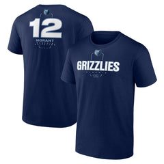Navy Ja Morant Memphis Grizzlies Behind The Back Name & Number T-Shirt | NBA