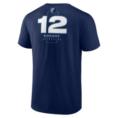 Navy Ja Morant Memphis Grizzlies Behind The Back Name & Number T-Shirt | NBA
