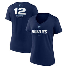 Navy Ja Morant Memphis Grizzlies Women's Behind The Back Name & Number V-Neck T-Shirt | NBA