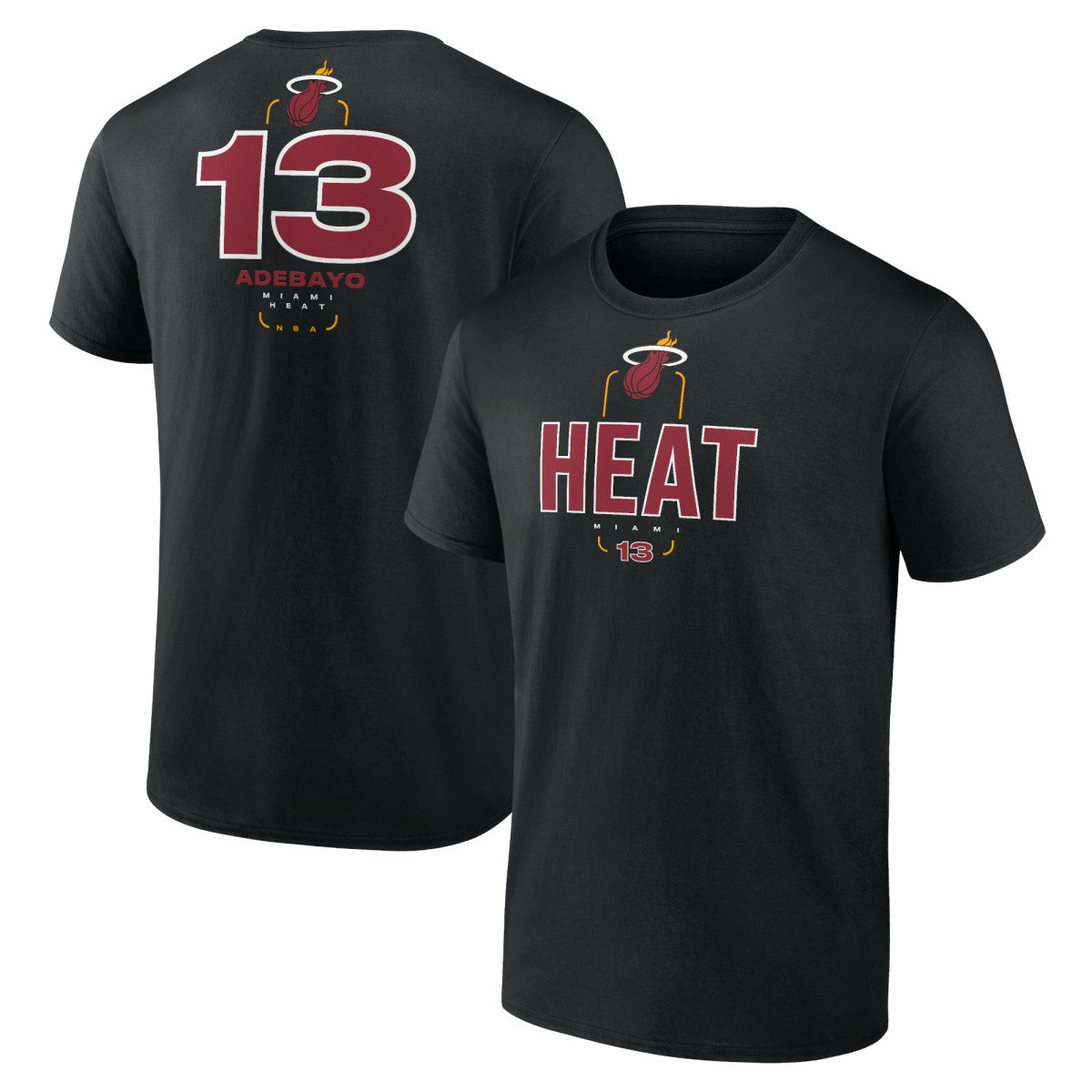 Black Bam Adebayo Miami Heat Behind The Back Name & Number T-Shirt | NBA