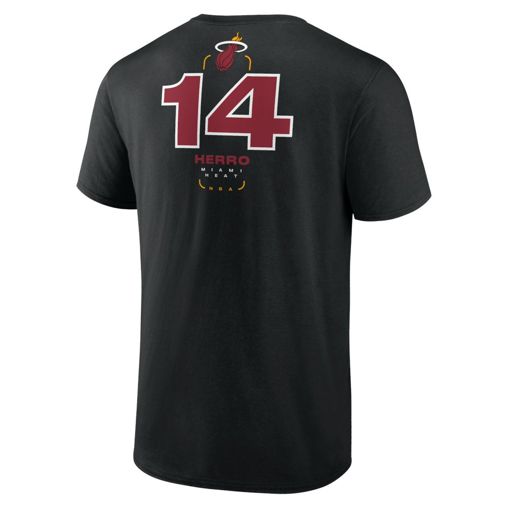 Black Tyler Herro Miami Heat Behind The Back Name & Number T-Shirt | NBA