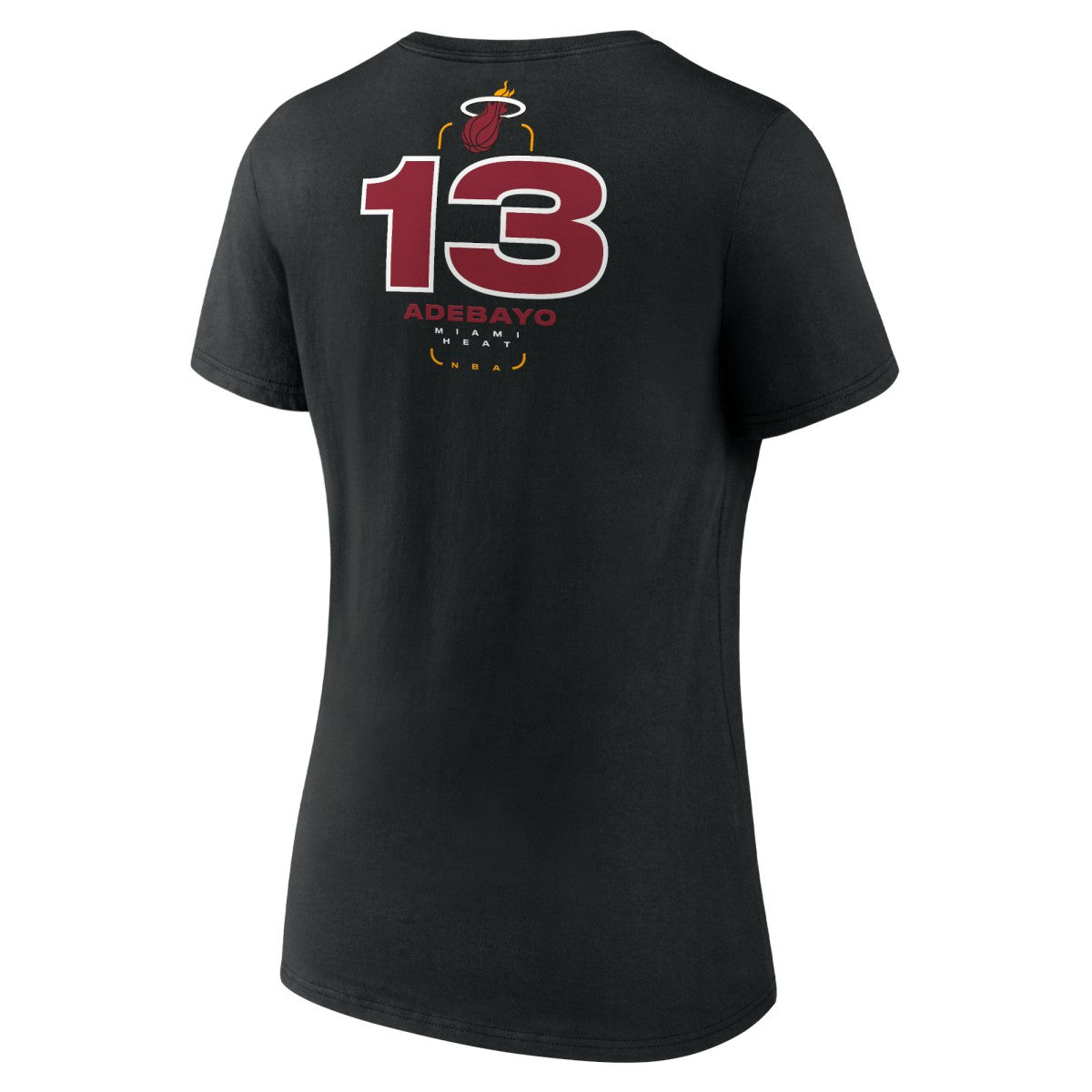 Black Bam Adebayo Miami Heat Women's Behind The Back Name & Number V-Neck T-Shirt | NBA