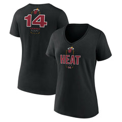 Black Tyler Herro Miami Heat Women's Behind The Back Name & Number V-Neck T-Shirt | NBA