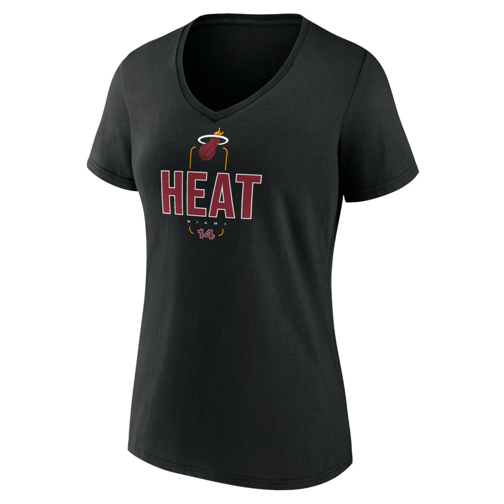 Black Tyler Herro Miami Heat Women's Behind The Back Name & Number V-Neck T-Shirt | NBA