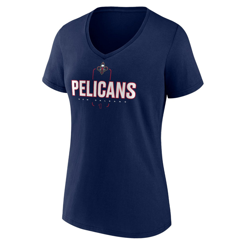 Navy Zion Williamson New Orleans Pelicans Women's Behind The Back Name & Number V-Neck T-Shirt | NBA