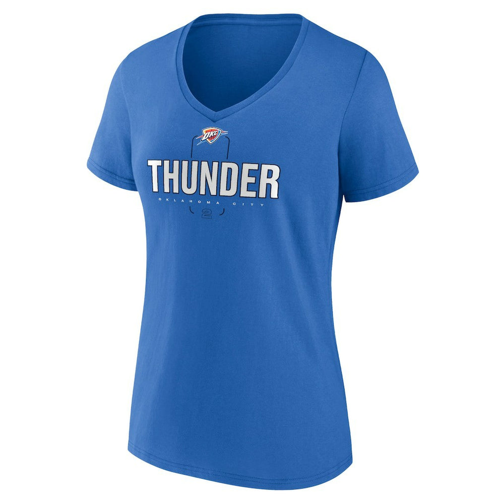 Blue Shai Gilgeous-Alexander Oklahoma City Thunder Women's Behind The Back Name & Number V-Neck T-Shirt | NBA