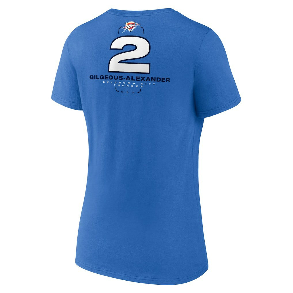 Blue Shai Gilgeous-Alexander Oklahoma City Thunder Women's Behind The Back Name & Number V-Neck T-Shirt | NBA