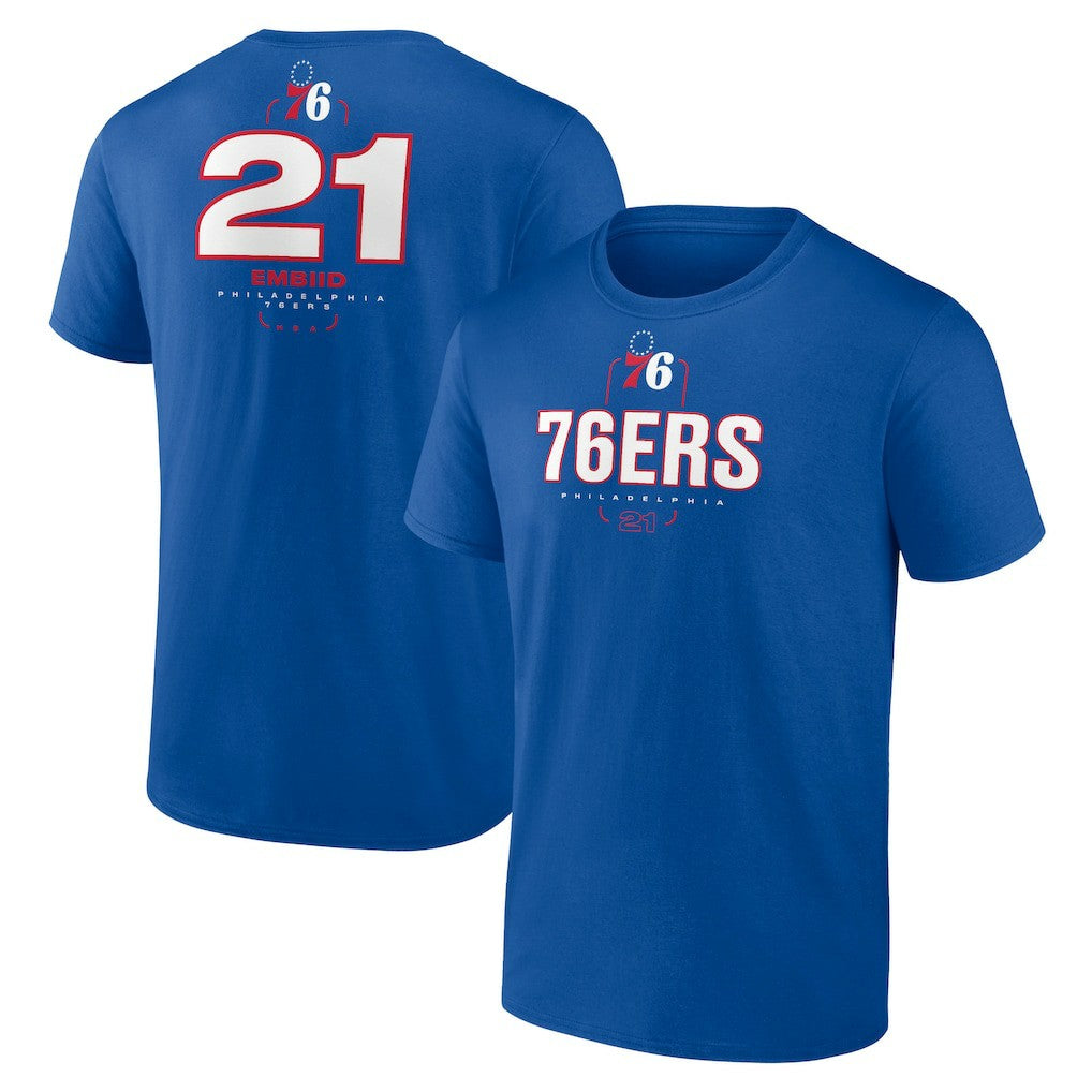 Royal Joel Embiid Philadelphia 76ers Behind The Back Name & Number T-Shirt | NBA