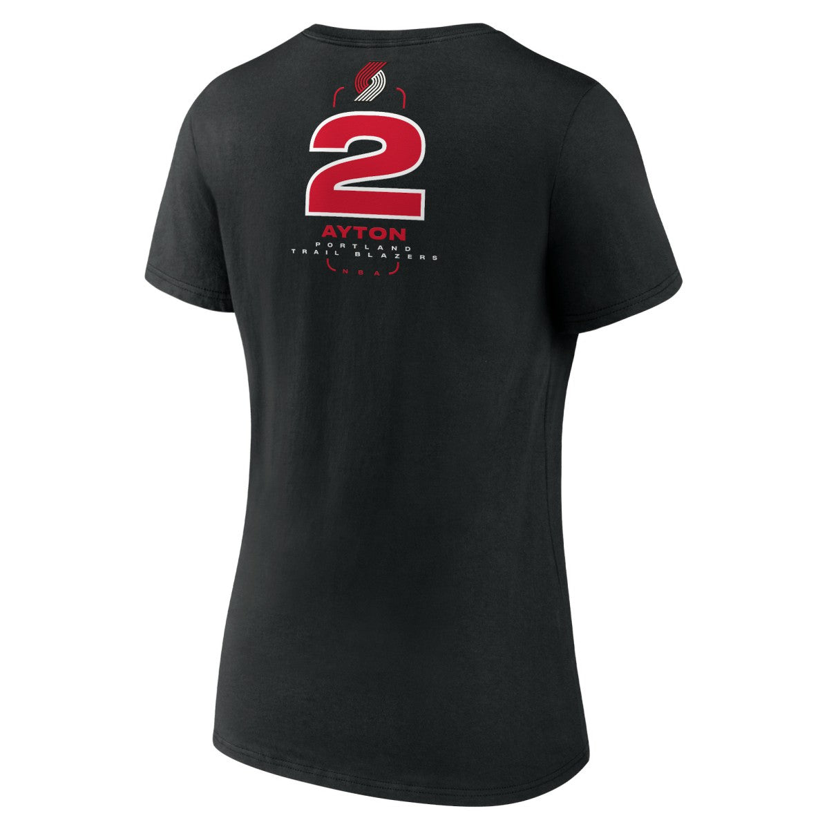 Black Deandre Ayton Portland Trail Blazers Women's Behind The Back Name & Number V-Neck T-Shirt | NBA