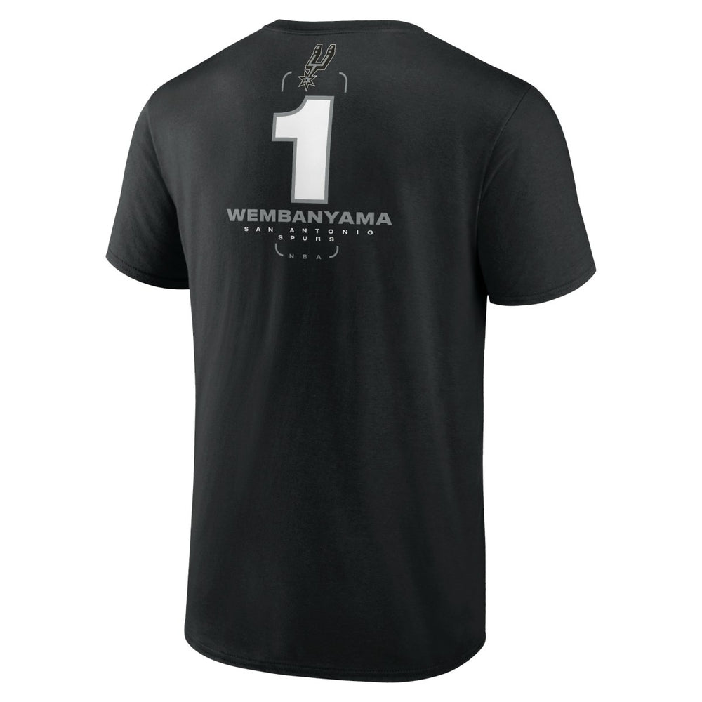 Black Victor Wembanyama San Antonio Spurs Behind The Back Name & Number T-Shirt | NBA