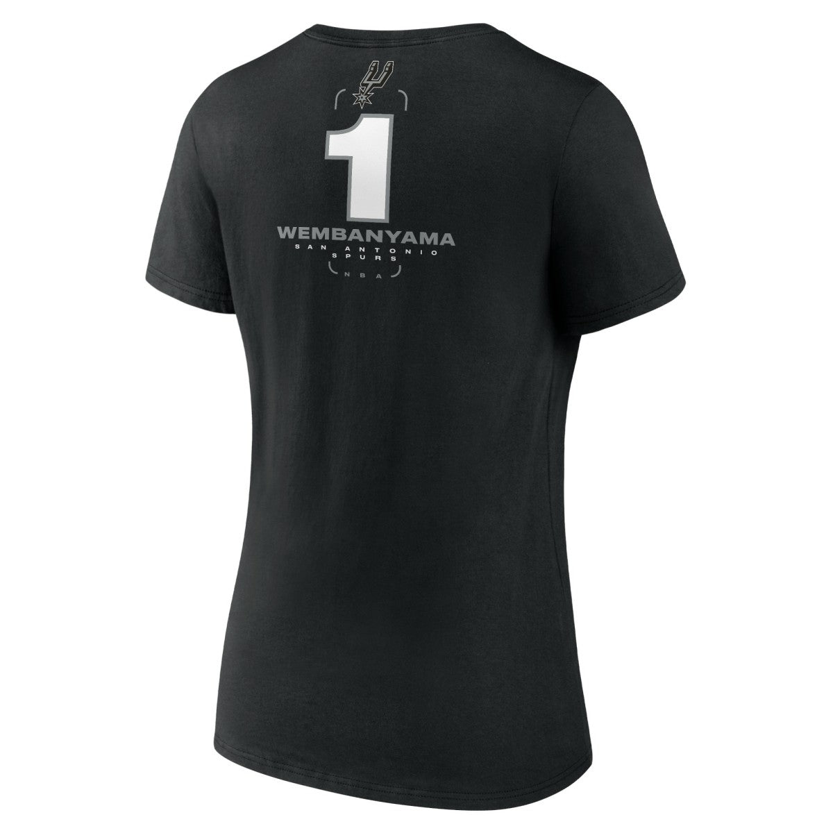 Black Victor Wembanyama San Antonio Spurs Women's Behind The Back Name & Number V-Neck T-Shirt | NBA