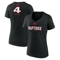 Black Scottie Barnes Toronto Raptors Women's Behind The Back Name & Number V-Neck T-Shirt | NBA