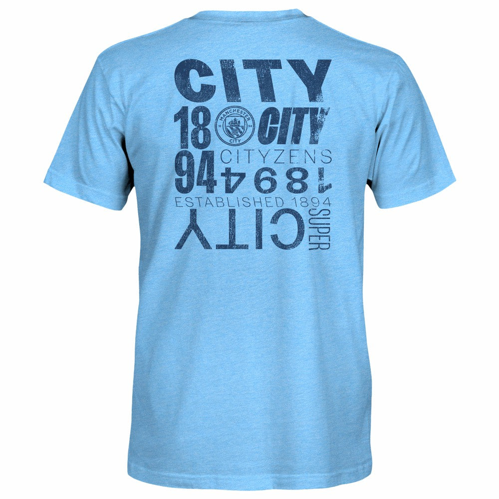 Manchester City 1863FC Front Back Text Twisted Tri-Blend Slub T-Shirt