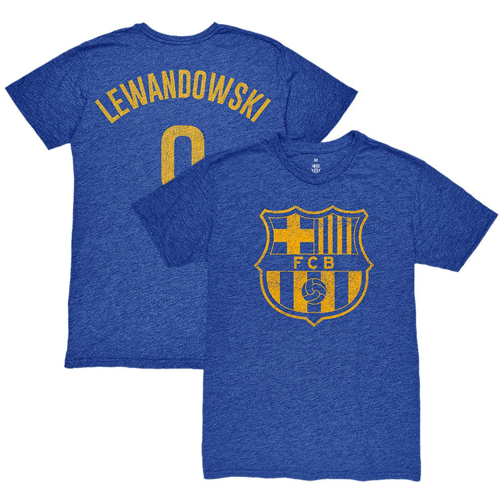 Robert Lewandowski Barcelona 1863FC Player Name & Number Twisted Tri-Blend Slub T-Shirt