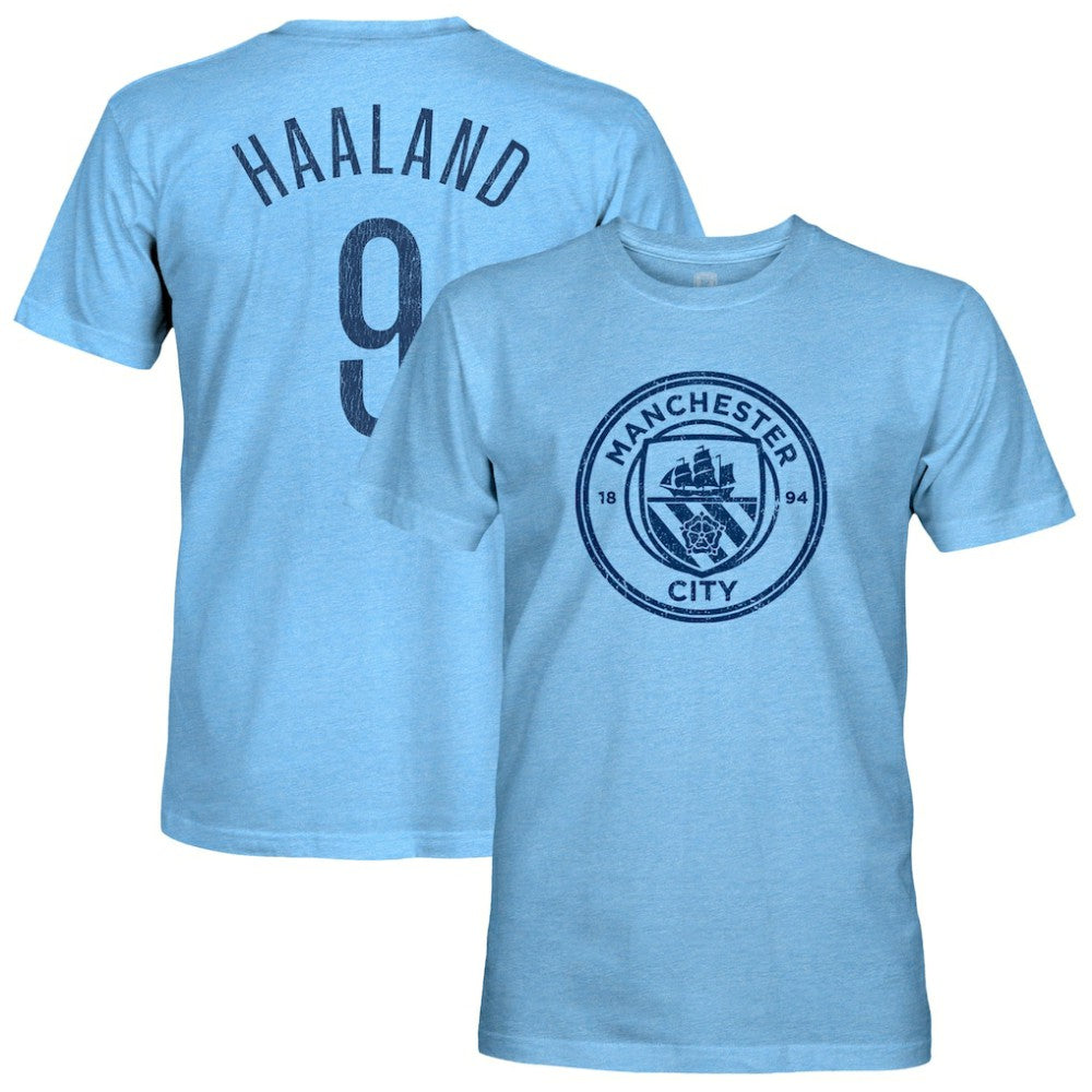 Erling Haaland Manchester City 1863FC Player Name & Number Twisted Tri-Blend Slub T-Shirt
