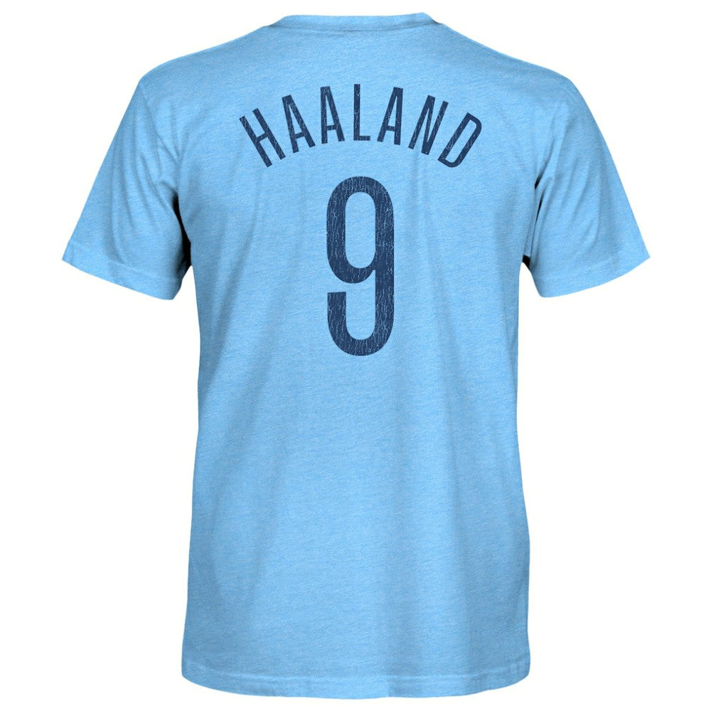 Erling Haaland Manchester City 1863FC Player Name & Number Twisted Tri-Blend Slub T-Shirt
