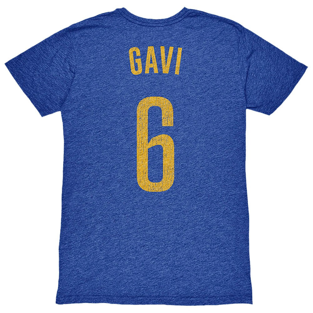Gavi Barcelona 1863FC Player Name & Number Twisted Tri-Blend Slub T-Shirt