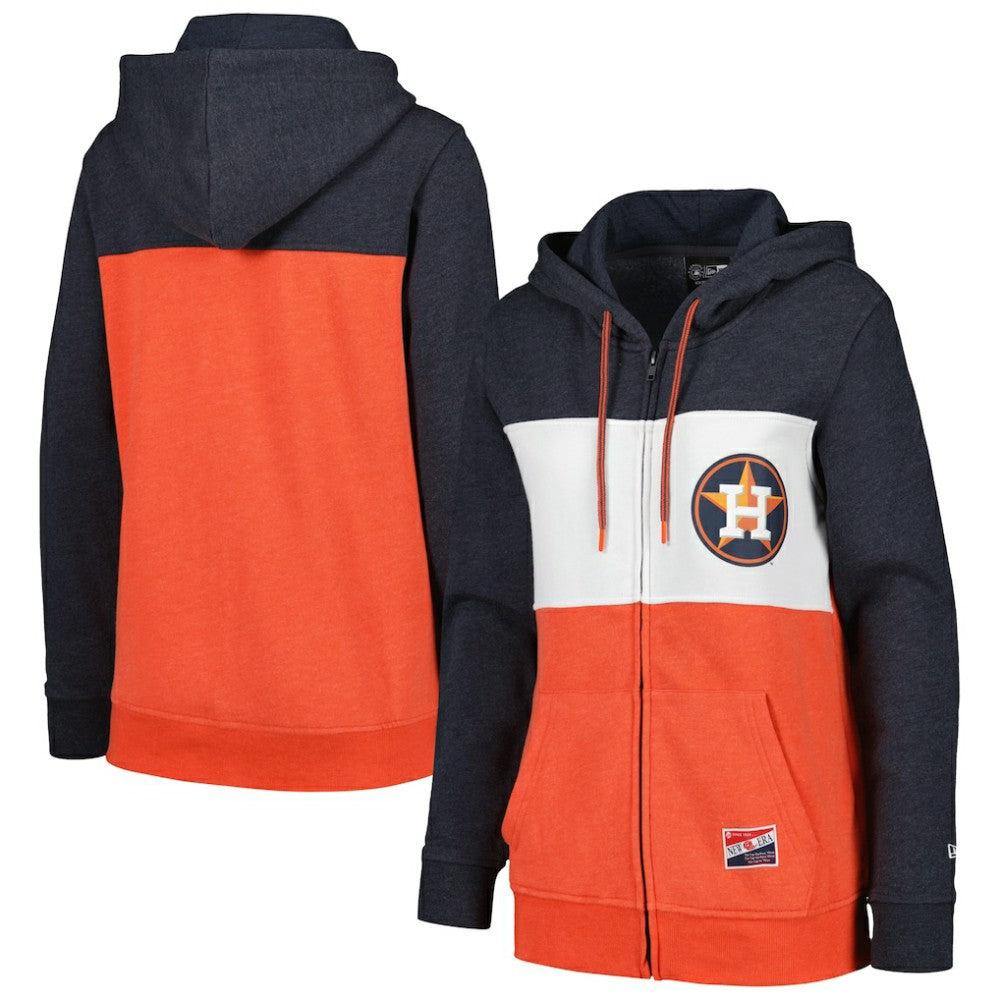 Houston Astros New Era Women's Color Block Full-Zip Hoodie Jacket - MLB Jackets