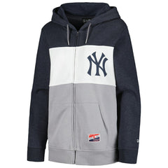 New York Yankees New Era Women's Color Block Full-Zip Hoodie Jacket - MLB Jackets