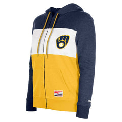 Milwaukee Brewers New Era Women's Color Block Full-Zip Hoodie Jacket - MLB Jackets