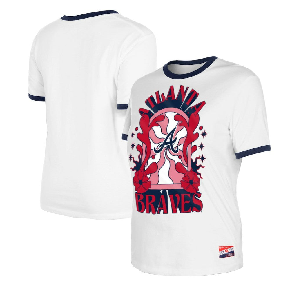 Atlanta Braves New Era Women's Oversized Ringer T-Shirt - MLB T-shirts