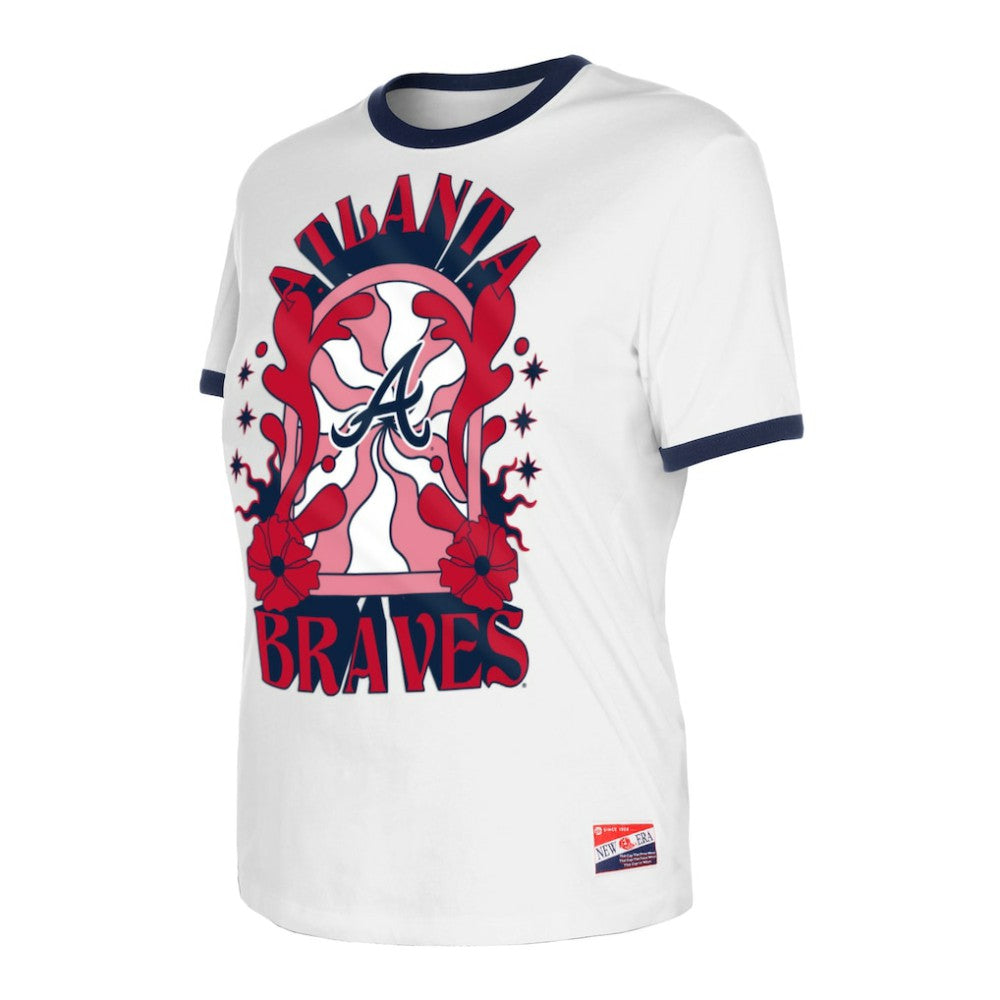 Atlanta Braves New Era Women's Oversized Ringer T-Shirt - MLB T-shirts