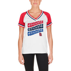 St. Louis Cardinals New Era Women's Jersey Double Binding Raglan V-Neck T-Shirt - MLB Jerseys