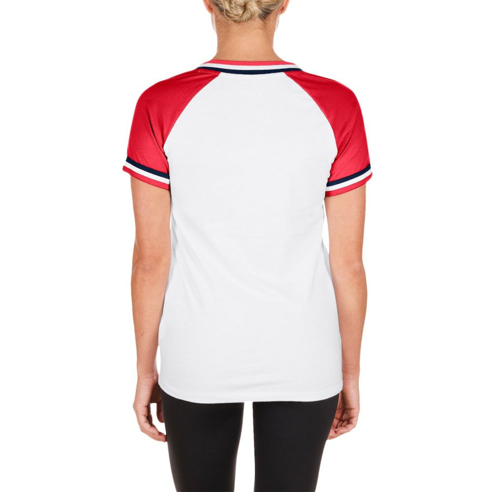 St. Louis Cardinals New Era Women's Jersey Double Binding Raglan V-Neck T-Shirt - MLB Jerseys