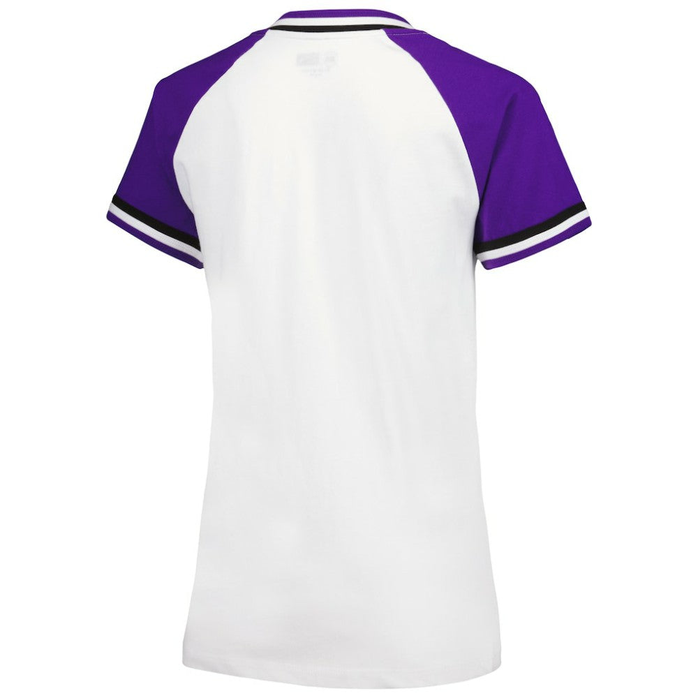 Colorado Rockies New Era Women's Jersey Double Binding Raglan V-Neck T-Shirt - MLB Jerseys